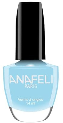Vernis à Ongles ANAFELI - Bleu clair n° 84 - Pinceau large pour une application facile