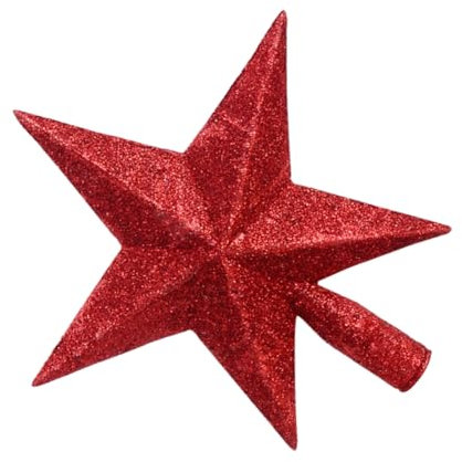 KONTONTY Stern für Christbaumspitze Rot Fünfzackiger Stern Anhänger Weihnachtsbaumstern Weihnachtsdekoration Robustes Material