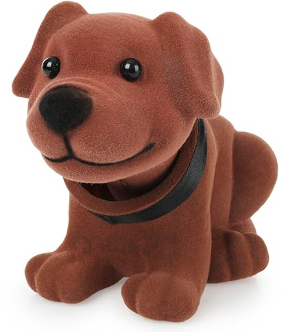 Toys4Boys Wackelhund 20x13 cm, Wackelnder Dackelkopf, Autopuppe aus Resin, wackelnder Hund für Autoinnenraumdekoration, Armaturenbrettdekoration, verwendet für Autodekoration, Bürodekoration – braun