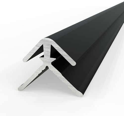AUPROTEC Aluminium Profil Außeneckprofil Schwarz 200cm Eckverbinder Alu Eckprofil Verbindungsprofil für 3mm Duschrückwände Wandverkleidung Profilleisten für Küchenrückwand
