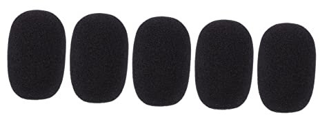 Abaodam 5pezzi Coprimicrofono in Schiuma Nero Antivento Per Microfoni Collo D'oca Protezione Acustica Traspirante e Lavabile Per Karaoke Conferenze e Registrazioni