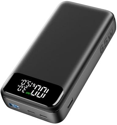 BRENCIL Power Bank, 20000mAh Tragbares Ladegerät PowerBank, 65W Schnellladen Laptop Externe Handyakkus, PD3.0 QC4.0 Externer Akku Pack mit USB C Ausgang/Eingang für iPhone 16/15/14/13/Pro Max Tablet