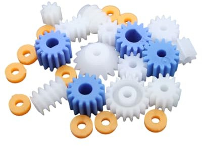 KGDUYC 26pcs Ingranaggi In Plastica Mandrino Ingranaggio a Vite Senza Fine Mini Gear 2MM/2.3MM/3MM/3.17MM/4MM per Aeromobili Modello di Auto Robot FAI DA TE Gear Kit,ingranaggi in plastica