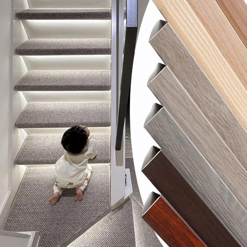 ZYXQQJ Treppenkantenprofil L-Form Übergangsleiste 2 cm Breit Treppenkantenschutz Kantenschutzprofil Für Holz Wände/Fliesen Wände(Export Grey,1.2x2.8cm)