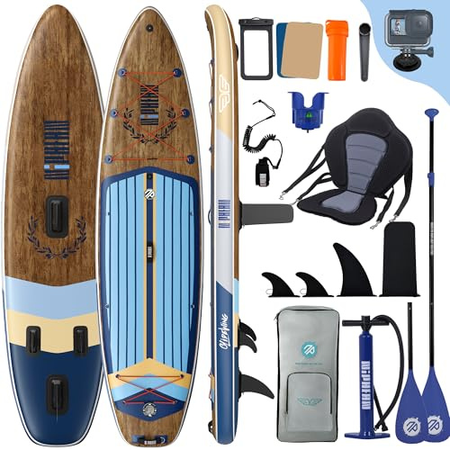 Niphean (Extra Groß) Stand Up Paddling Board, SUP für 2+1 Personen/Familien, SUP Board mit (Anfängergeeignet) Balancierflügel, wasserdichte Handyhülle, Stand Up Paddle Board for Adults, Geschenkideen