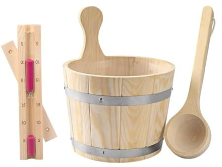 AWHAO Saunaeimer aus Holz, Eimer aus Holz, handgefertigt, vielseitig, hochwertiger Aufbewahrungsbehälter für Badewanne, Sauna, Hamam, Männer und