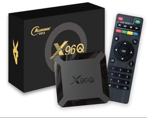 Android 10.0 TV Box, X96 Q Android TV Box Allwinner H313 Quad Core Arm Cortex A53, 2GB RAM 16GB ROM Smart TV Box Soporte 4K 3D Set Top Box, Media Player (1GB 8GB)