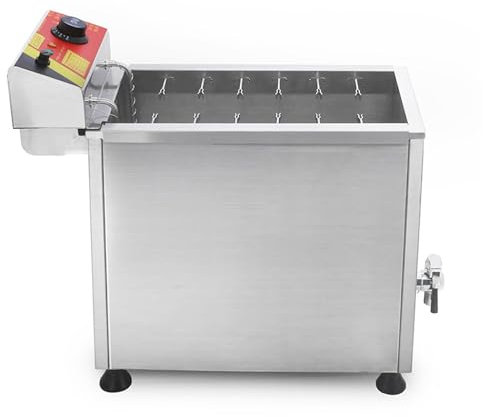 Freidora Comercial de Perritos Calientes con Queso, Máquina Freidora Eléctrica de Perritos Calientes y Profundos de 25L, Control de Temperatura de Acero Inoxidable