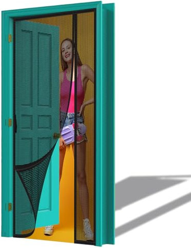 Seitliche Öffnung Magnet Fliegengitter Tür 85x210cm Magnet Insektenschutz Balkontür Kinderleichte Klebemontage Ohne Bohren Nicht Kürzbar Insektengitter Schwarz