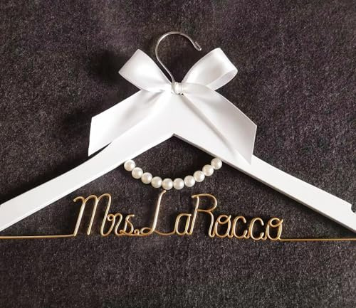 Customization - Bridal Hangers with Personalized Aluminum Wire Names, Wedding Hangers, Custom Engagement Gift Hangers, Bridesmaid Gifts, Unique Gifts for Brides