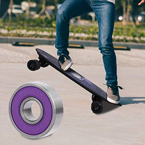 Rodamientos de Scooter, Rodamiento de Skater de 8 Pcs, Cojinete de de Bola 608 para Patinar (Cubierta Morada ABEC-9)