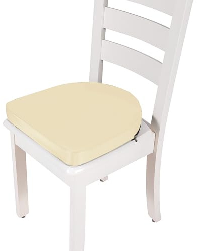 kuchenuten Stuhlkissen 2er-Set, Sitzkissen U-förmig 45 x 45 x 5cm, Sitzpolster Outdoor Wasserdicht für Gartenmöbel, Sitzkissen Sitzauflage Stuhlauflage oder Küche, Beige