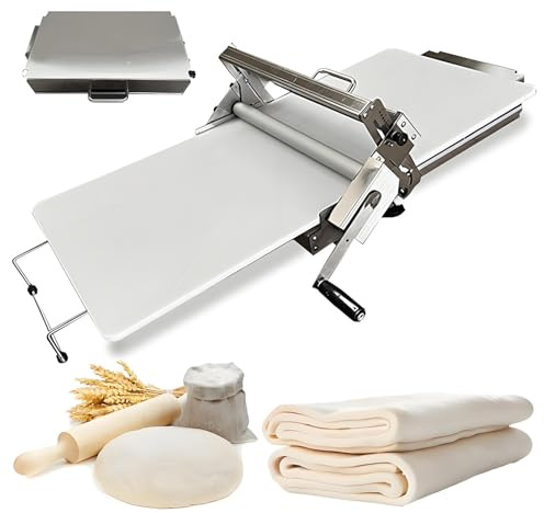 Manual Dough Sheeter, Stainless Steel Pasta Roller Machine for Pizza, Croissants, Pastry Making