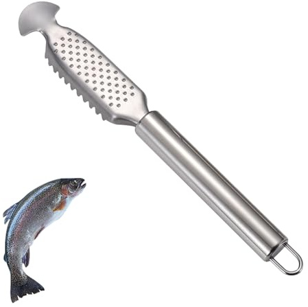 3-in-1Multifunktionaler Fischschuppen Entferner,Fischentschupper Edelstahl 304,Scraper Entschupper für Fisch Garnelen Lachs,Große Fische Fischschuppenschaber,Eingeweiden Entferner Küche Profi Werkzeug
