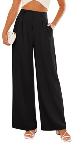 NIMIN Wide Leg Dress Pants for Women 2026 High Waisted Trousers Pants Trendy Business Casual Work Black Slacks M