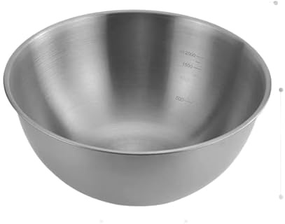 Bol à nouilles froides et à salade en acier inoxydable 304 avec marquages de volume gradués, assiette de service de cuisine empilable - Argent ou or, tailles de 17 à 27,5 cm (25 cm, 304 argent)