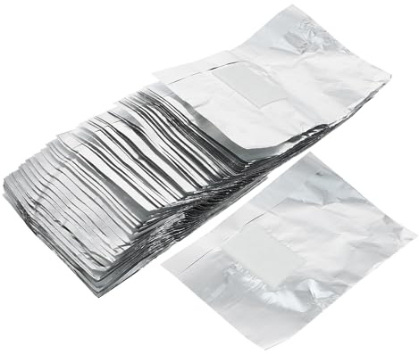 BATHVEVE 200 Pezzi Fogli Alluminio per Unghie Dischetti Monouso senza Pelucchi, Solvente per Smalto Gel Soak-off, Wrap Professionale per Rimozione Semipermanente Manicure e Pedicure