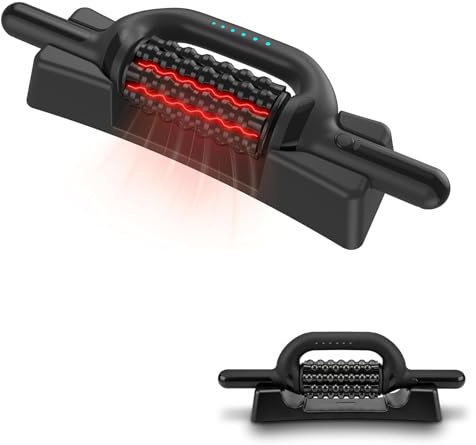 Massaggiatore Elettrico a Rullo Manuale - Rullo Massaggiante per Tessuti Profondi con Base a Mani Libere, Ricaricabile, con 6 Velocità, per Rilassare i Muscoli di tutto il Corpo