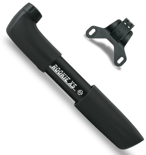 SKS GERMANY ROOKIE XS BLACK Fahrradpumpe mit hoher Pumpleistung (Fahrradzubehör mit umkehrbarem Kopf für alle Ventile, robust und leistungsstark, max. Druck: 6 bar / 87 PSI), schwarz