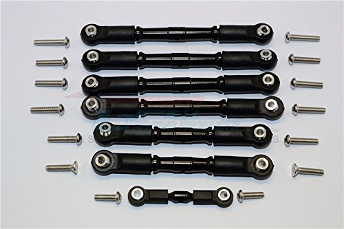 GPM For Traxxas Slash 4X4 & Telluride 4X4 Upgrade Parts Aluminium Completed Turnbuckles With Plastic Ball Ends - 7Pcs Set Black