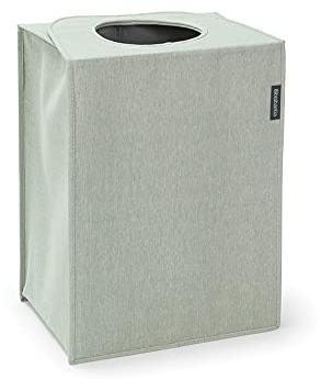 Brabantia Rectangular Laundry Bag (14.5 Gal / Green) Foldable, Space Efficient Hamper with Large Opening for Dirty Clothes