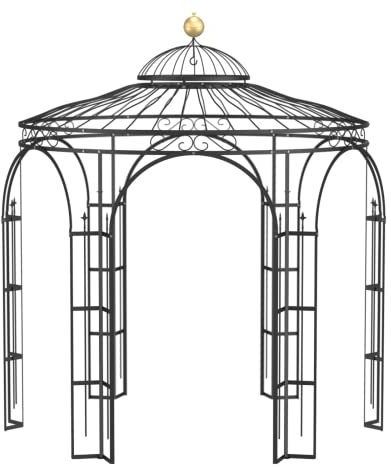 ELEO Pavillon Milano, schwarz, 3x3 m, mit Dekorkugel, pulverbeschichtet
