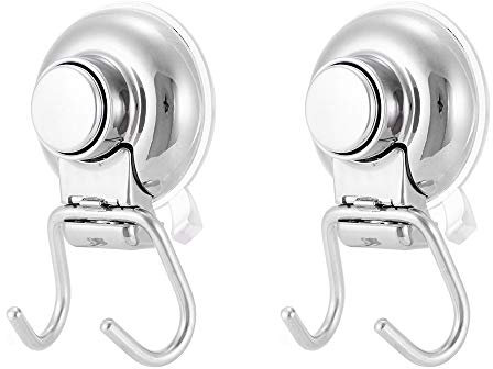 Ventosa gancio per asciugamani a doppio gancio per superficie piatta da parete liscia, asciugamani, accappatoio, bagno, cucina, doccia, vasca da bagno, cappotto, cappotto in acciaio inox