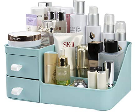 MoonSing Make-up Organizer, Kosmetik Aufbewahrungsbox mit 3 Schubladen, Organiser Halter für Mascara, Lippenstift, Nagellack, Aufbewahrung für Badezimmer, Schminktisch, Büro