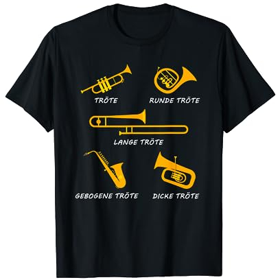 Verschiedene Arten von Trompeten Tröte Blasinstrumente T-Shirt