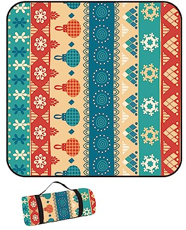 XXL Picknickdecke Wasserdicht, Tragbare Picknick Decke Outdoor, Dicker Picknickdecke mit Wasserdichter Rückseite, Dicke Picknickdecke Gepolstert für Camping, Picknick, Wandern, BBQ,B,300x300cm