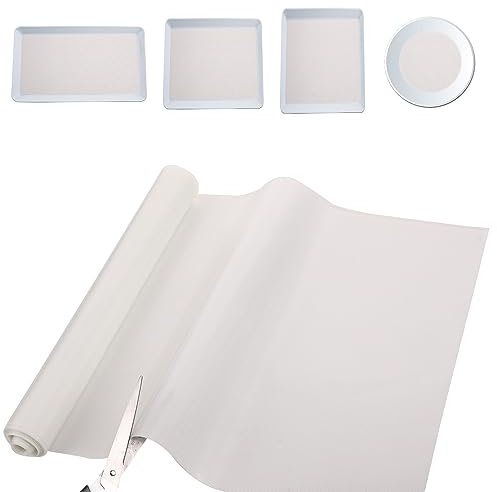 Silikon Backmatten Rolle, 30,5cm x 3m Silikon Backmatte Backofen Rutschfest Silikon Backblech Zuschneidbare Silikonmatte Einlagen für Heißluftfritteuse für Küche Zuhause Bäckerei