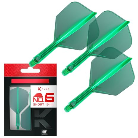 Target Darts K Flex Integrated Dart Flights and Shafts, No.6 | 3er Pack K-Flex - No.6, Kflex All In One Moulded Dart Flight & Stem Längen: Short, Intermediate & Medium | Professionelles Dart-Zubehör