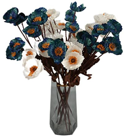 Generisch Mohn künstliche Blume Langer Stiel echter Touch Silk Blume Faux Mohn für Gartendekor 6pcs