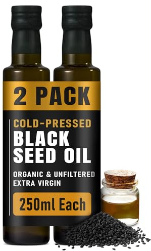 RAWYA Huile de graines noires bio - Pressée à froid - Origine turque - Cumin noir - Kalonji - Complément alimentaire Nigella Sativa aux oméga 3, 6, 9 - Croissance des cheveux et soutien de la peau