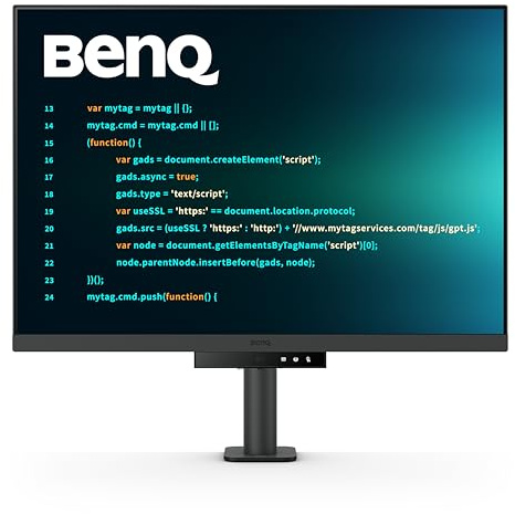 BenQ RD280UA Retroilluminazione monitor di programmazione 4K 3840x2560 da 28 pollici, braccio flessibile Ergo, USB-C 90W, pannello a rivestimento fine, modalità di codifica avanzate, protezione delle