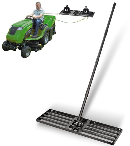Râteau niveleur de pelouse 24x87cm,Rateau nivellement Robuste avec Manche réglable de 172,5cm pour niveler la pelouse,Terre,l'herbe et Le Sable dans Les Jardin,Les Cour arrière et Les Terrain de Golf