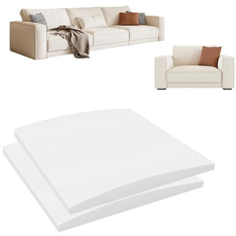 50 x 50 cm gebogenes hochdichtes Schaumstoffkissen, Couchstütze für schlaffe Sitze, 1/2/3/4 Stück unter Sofa, Möbelsitz, schlaffes Kissen (2)