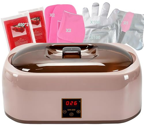 JOJOCOSMO Bagno in cera di paraffina per mani e piedi, kit idratante per levigare e ammorbidire qualsiasi secchezza su mani, gomiti, piedi, aiuta a idratare la pelle, adatto per spa a casa/salone