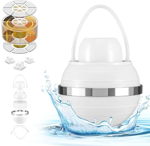 Bath Ball Filter, 8 Stages Shower Filter for Any Bath Taps, Portable Bathtub Water Filter, Removes Hundreds of Contaminants, Soften Hard Water, BPA Free,Purify Your Bathwater for Healthier Skin & Hair