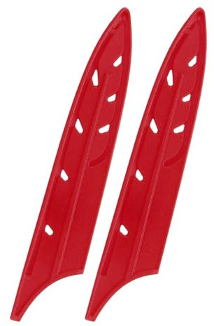 sourcing map 2 Pcs Knife Cover Sleeves, 5.4 x 1 PP Knives Edge Guard Blade Protector Universal Knife Sheath for Home Kitchen, Red