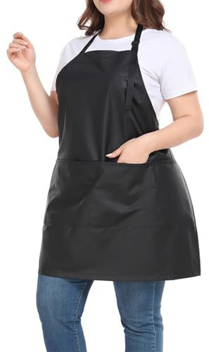 Grembiule da barbiere grembiule da parrucchiere antistatico impermeabile con ampie tasche indumenti protettivi con rivestimento in PU per tagli di capelli styling colorazione