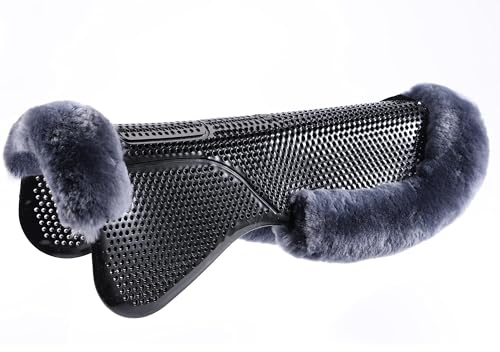 Merauno Full Active Soft Gel Pad mit Lammfell Sattel Pad Memory Stoßdämpfer Anti-Rutsch und Luftfreisetzung Schwarzes Gel Pad