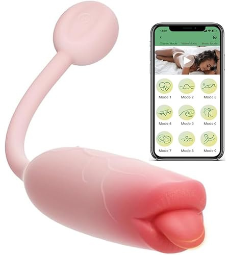 APP Tragbar Zunge Vibrator Mit 10 Vibrationsmodi für Klitoris Nippel Stimulator, Leise Silikon Vibro Ei Panty Vibratoren Masturbatoren G-Punkt Stimulator Erotik Sexspielzeug für Frauen Vibration