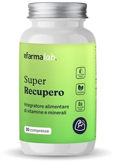 eFarmaLab Super Recupero Integratore Ricostituente con Vitamine, Minerali ed Estratti Naturali | Energia e Convalescenza | 30 Compresse | Made in Italy