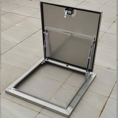 Skylight Window, Stainless Steel Roof Hatch with Handle, Waterproof Access Hatch Cover with Gas Strut Support(71x71cm/28x28in)