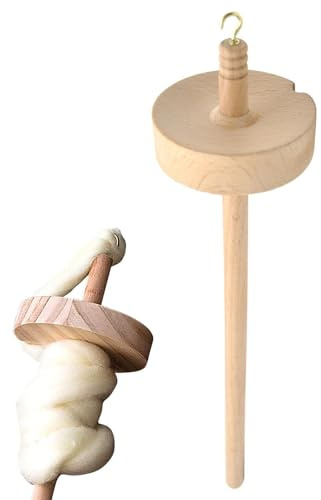 Fallspindel – Top Whorl garnspindel | handspindel av trä och metall, 32,5 cm ergonomiskt snidad, gör-det-själv garnspinnare för nybörjare och proffs, stickning, vävning, virkning, handarbete med 50 g