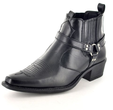 New Mens Black Western Boots UK 12