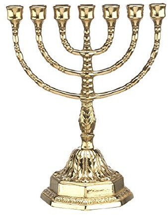 Menora Kerzenhalter Menorah 7-armiger Kerzenhalter Höhe 23cm