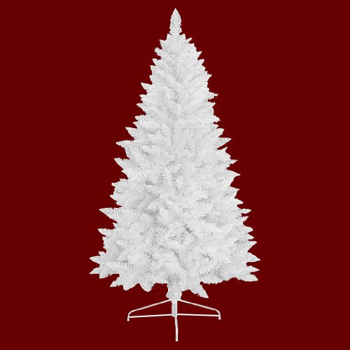 RS Trade HXT 1015 120 cm künstlicher PVC Weihnachtsbaum Weiß (Ø ca. 62 cm) mit 292 Spitzen, schwer entflammbarer Tannenbaum mit Schnellaufbau Klappsystem, inkl. Christbaum Ständer aus Metall