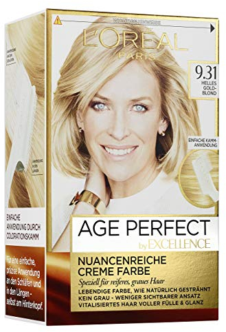 L'Oréal Paris Excellence Age Perfect Colouration 9.31 rubio dorado claro, paquete de 3